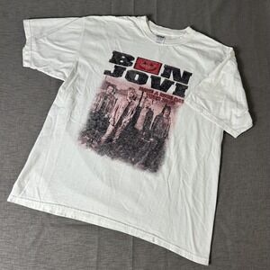 Bon Jovi Shirt Mens XL White 2005 2006 Have A Nice Day Tour Concert Band Rock